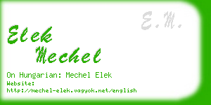 elek mechel business card